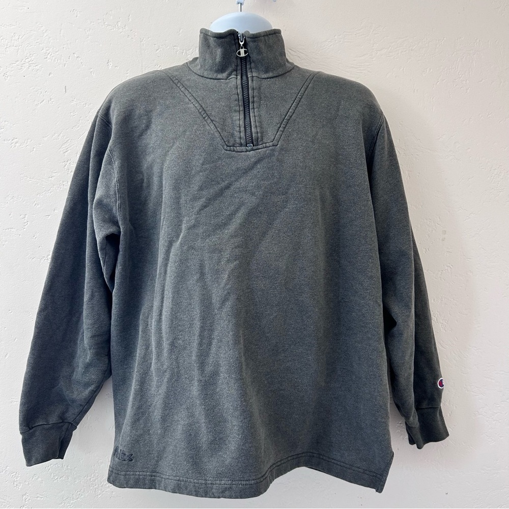 CHAMPION Vtg 90s Authentic Apparel 1/4 Zip FedEx Logo Pullover Made USA Size L